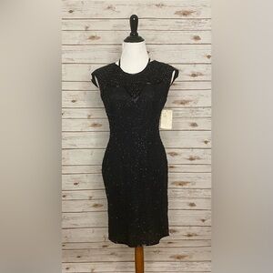 Vintage Papell Boutique Evening silk beaded sheath dress
